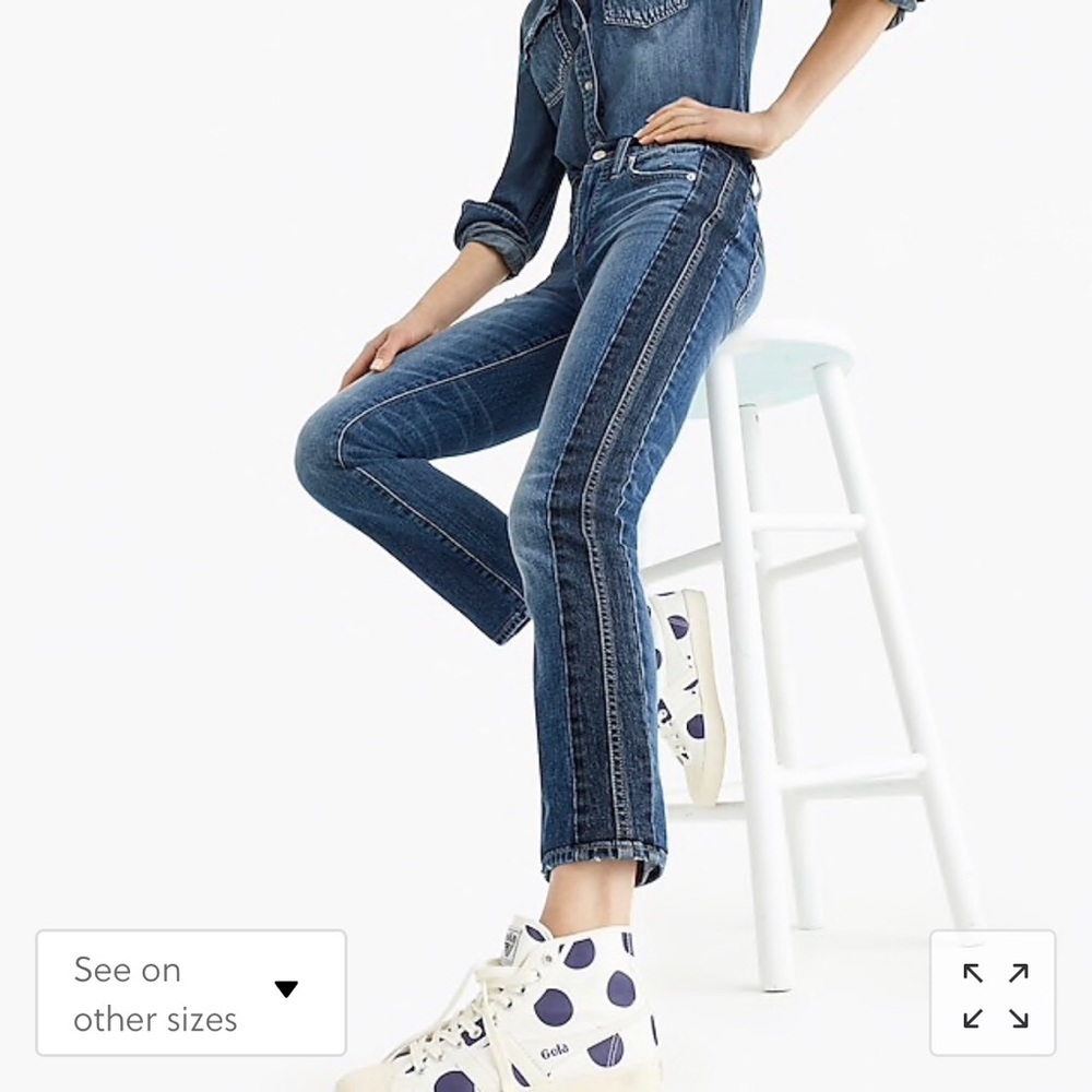 J Crew Two-Tone Straight Jeans